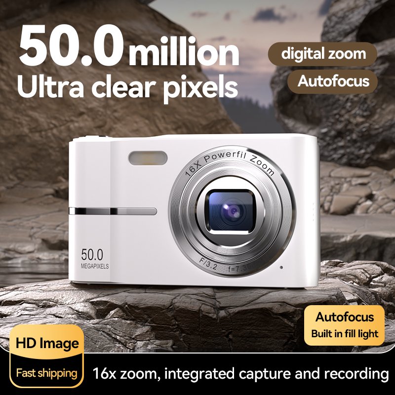 1080P Digital Camera Autofocus Vlogging Camera Kids 50MP 16X Digital Zoom Anti-Shake children Travel Selfie Camera for Kid