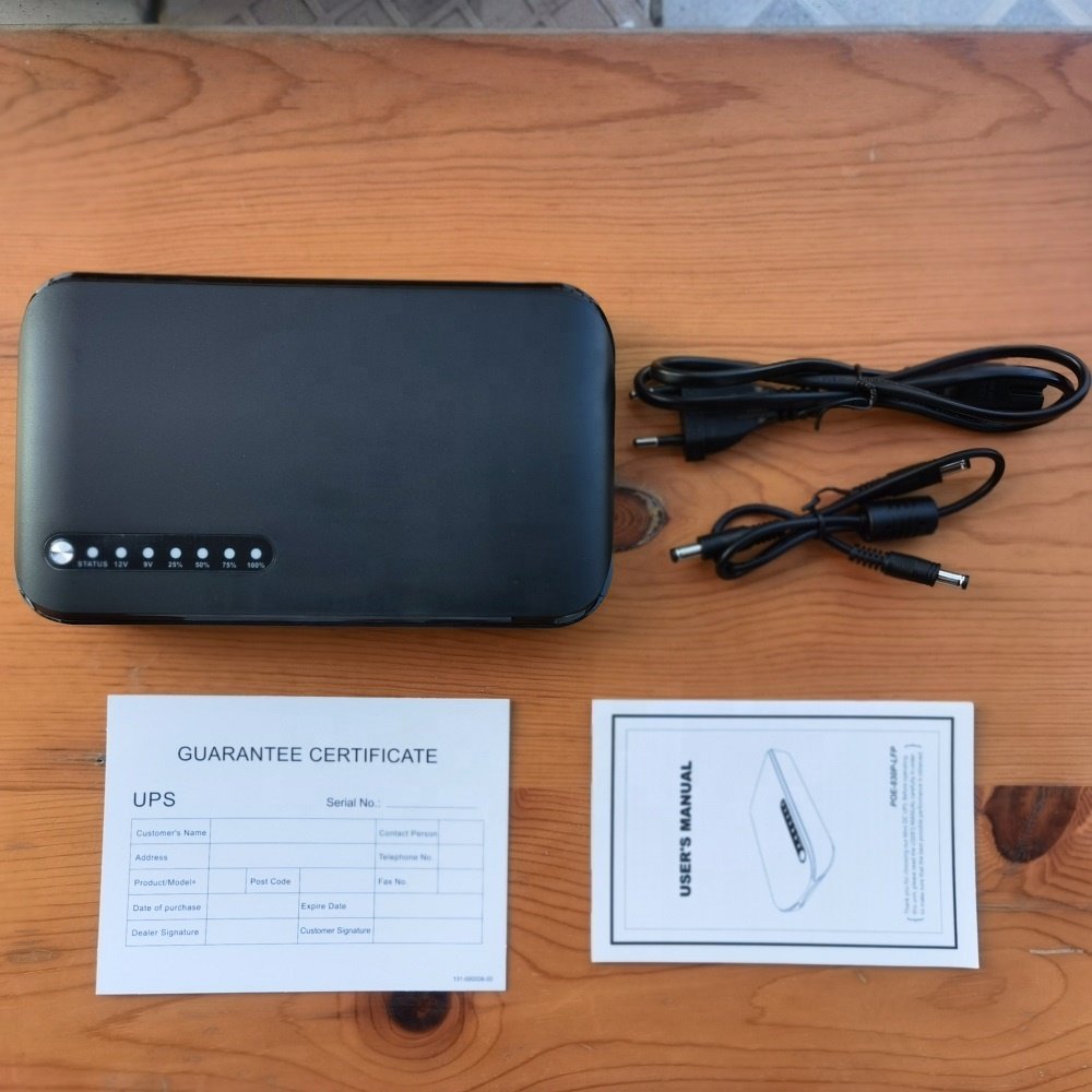 LSUN MP830 mini DC UPS with Lithium battery 20000mah power supply for digital products POE 24V 12V 5V long backup power supply