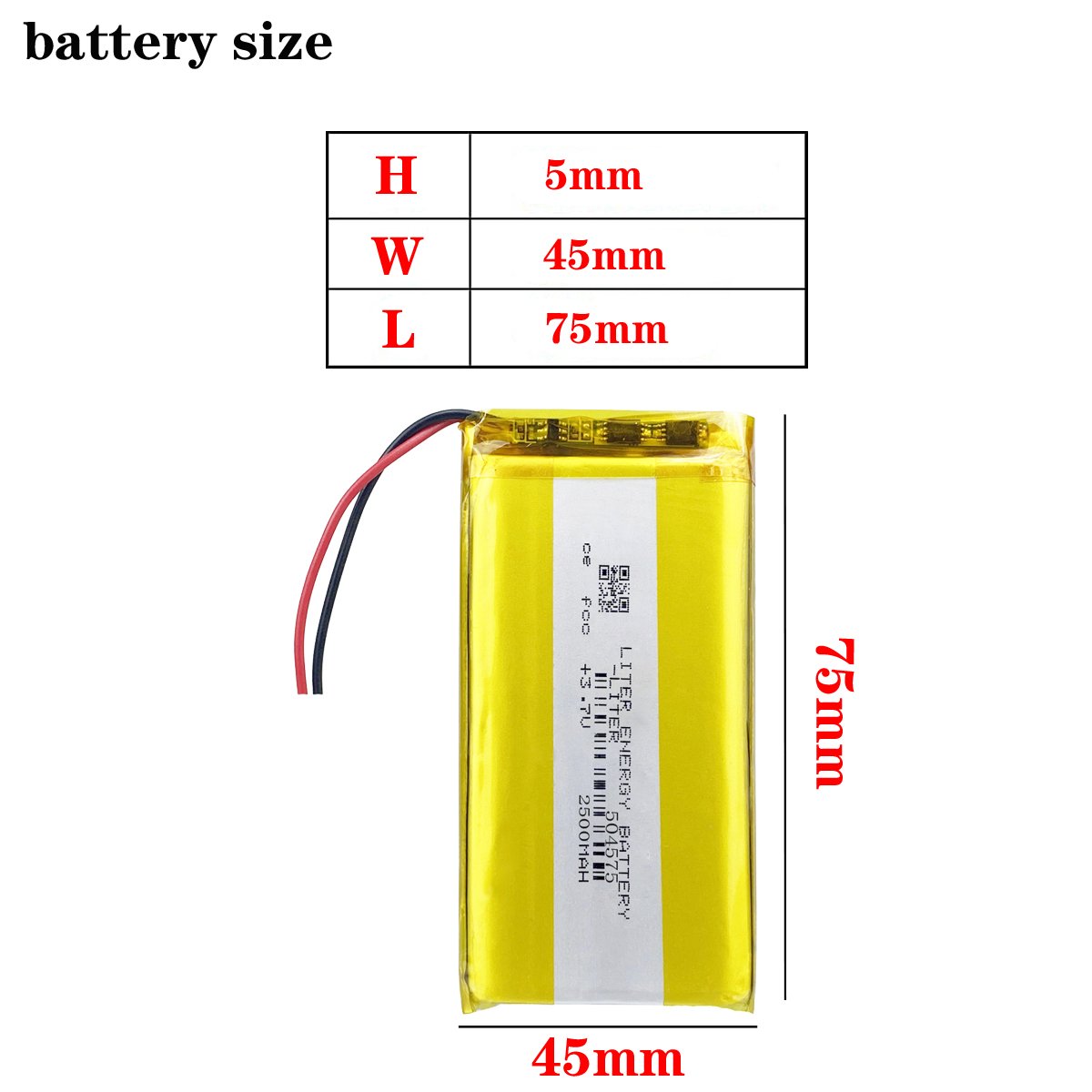 504575 3.7V Tablet Battery 2500MAH Interphone GPS Navigation Recorder Polymer Battery