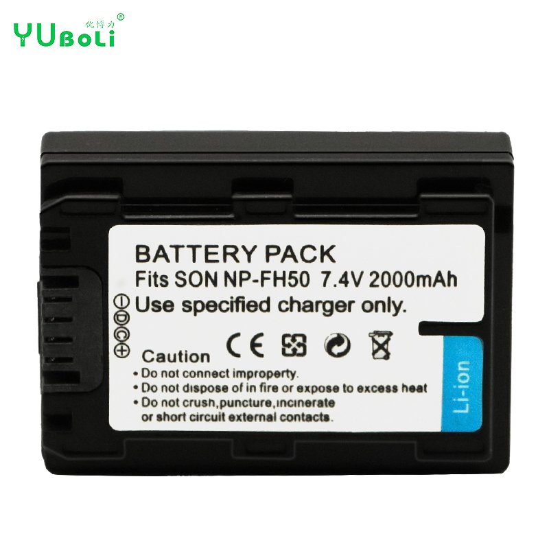Popular 2000mAh Digital Camera Battery NP-FH50 NPFH50 For Sony DSLR A230 290 A330 A380 A390 Lithium ion Battery