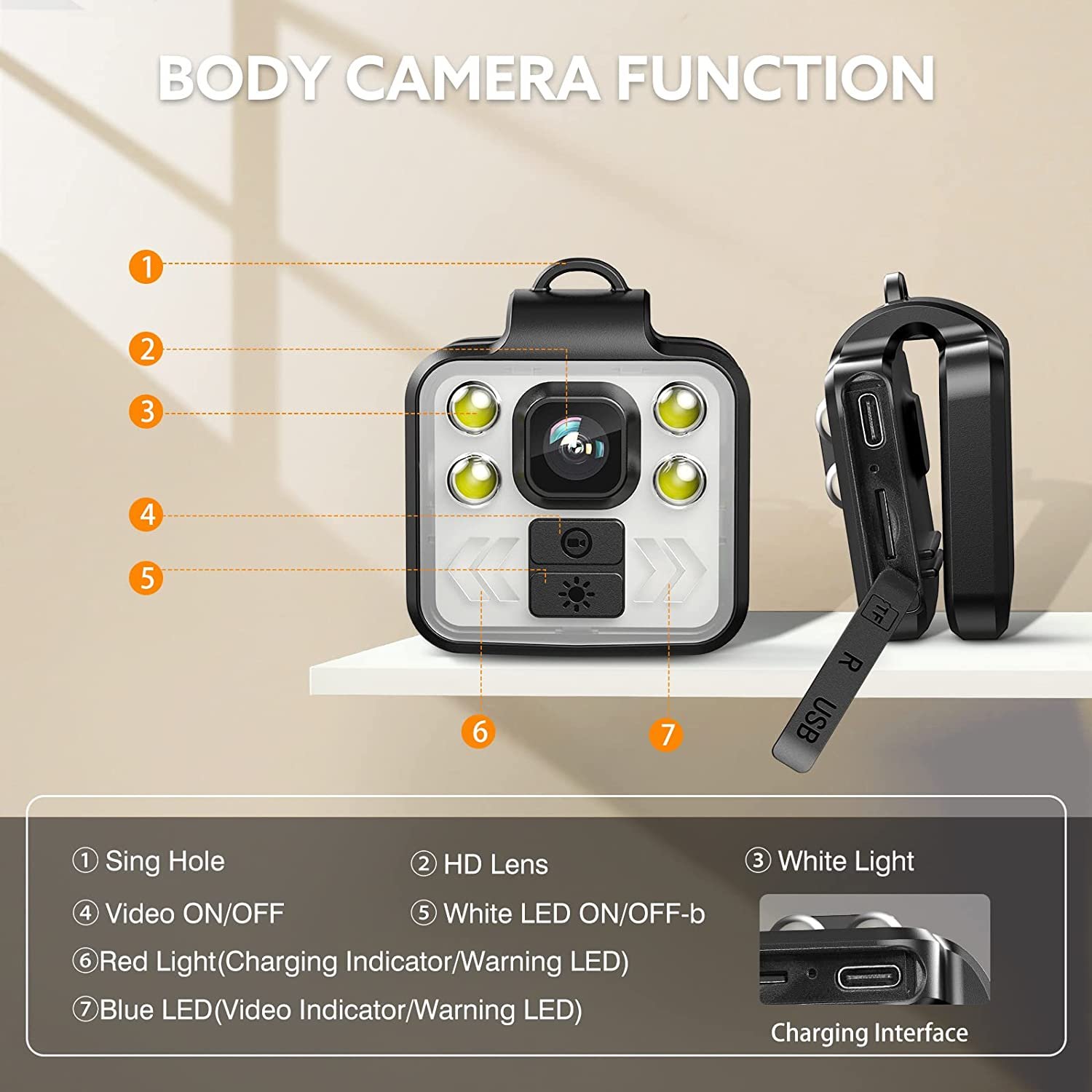 Mini Plug-in Card Cam Sports DV HD Recording 1080P Night Vision Sensitive Motion Detection