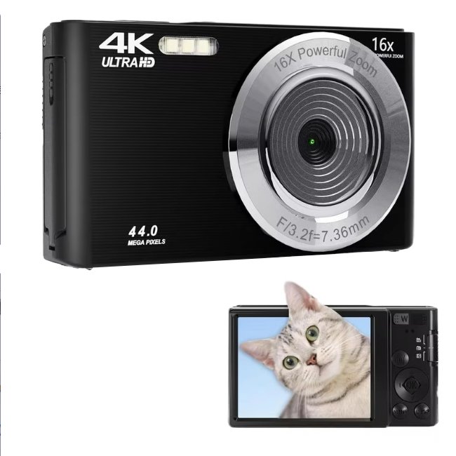 2.4 Inch Screen 16X Digital Zoom Auto Focus 4K Digital Camera 44MP Vlogging Camera Compact Digital Camera