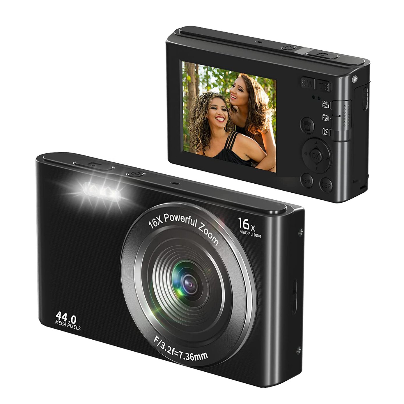 2.4 Inch Screen 16X Digital Zoom Auto Focus 4K Digital Camera 44MP Vlogging Camera Compact Digital Camera