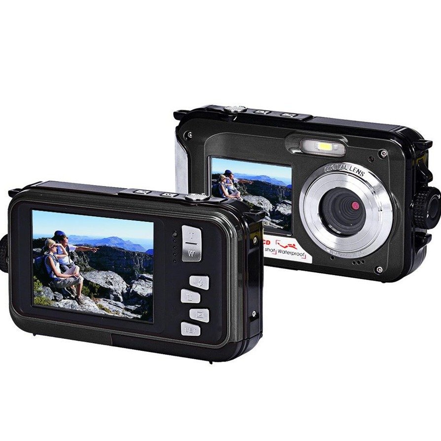 Underwater Camera Full HD 2.7K 48MP Waterproof Snorkeling Dual Screen Waterproof Digital Camera