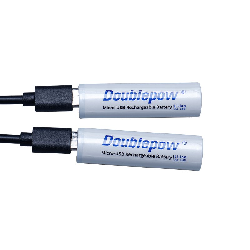 Doublepow AA Rechargeable 1.5V 2400mWh Lithium Ion Batteries Fast Charge Type C Charger Li-ion Battery