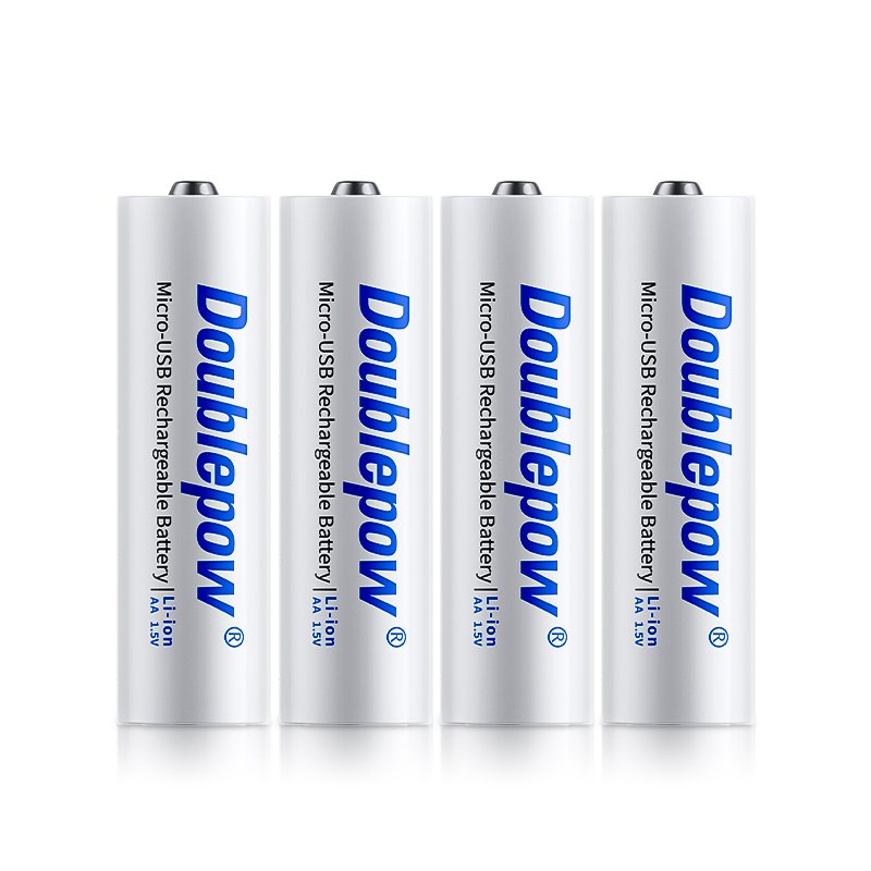 Doublepow AA Rechargeable 1.5V 2400mWh Lithium Ion Batteries Fast Charge Type C Charger Li-ion Battery