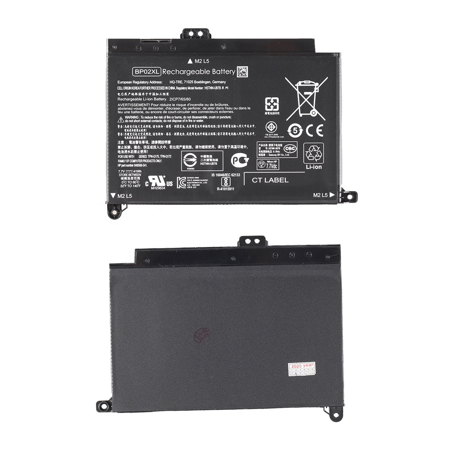 Full Capacity 7.7V 41Wh BP02XL Laptop Lithium Battery For HP Pavilion 15-AU095TX 15-AU022UR Digital Batteries