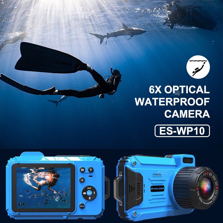 Handheld Waterproof 48Megapixels 6X Optical Zoom Digital Camera 2.7K Video Camcorder Portable Professional Photography Camera