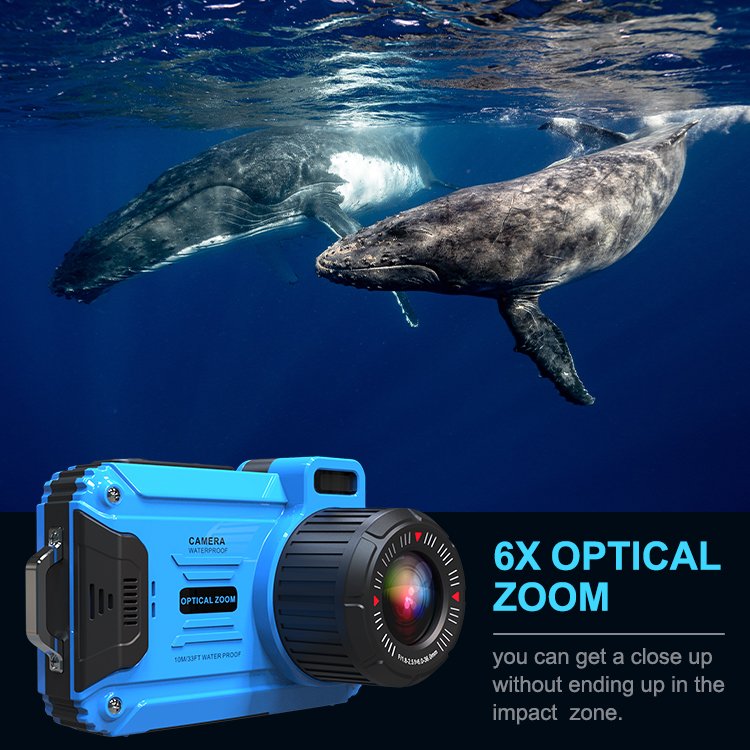 Handheld Waterproof 48Megapixels 6X Optical Zoom Digital Camera 2.7K Video Camcorder Portable Professional Photography Camera