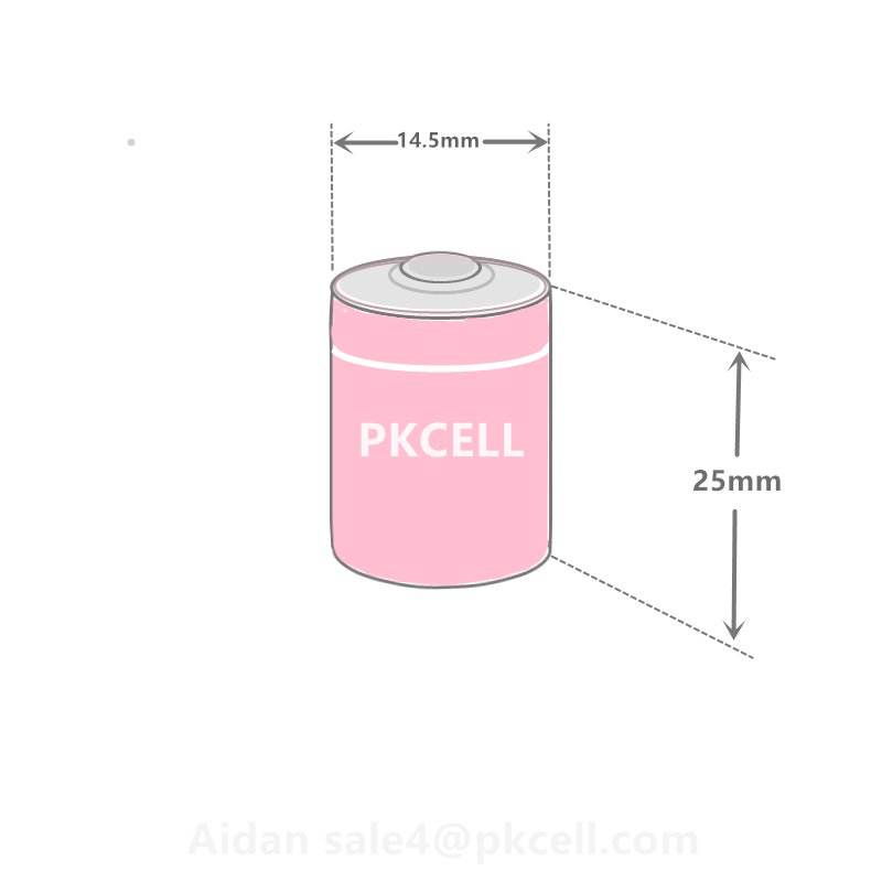 Pkcell 5 Years Non Rechargeable CR14250 Li-MnO2 battery Digital Camera lithium battery 14250 600mAh