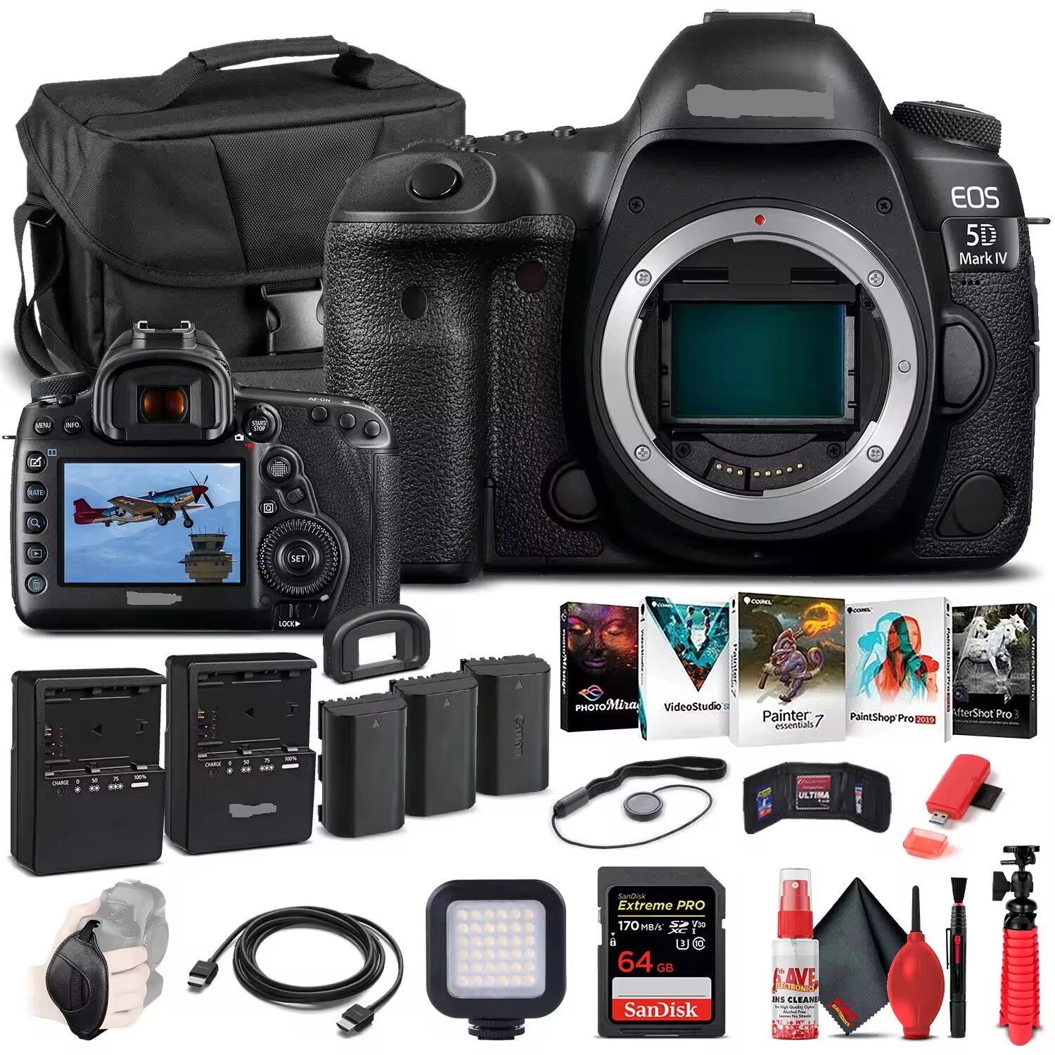 New 2024 E-EOS 5D Mark IV D-SLR Camera Black With 24-105mm F/4L IS USM Lens
