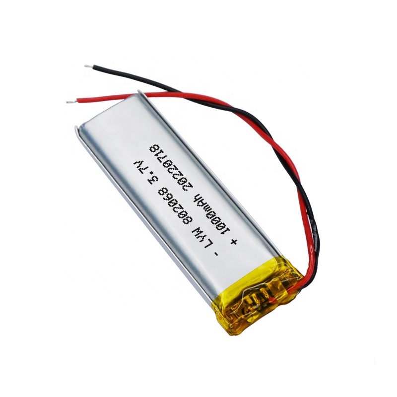 Factory Hot selling 802068 3.7V 1000mAh Polymer Lithium Battery Soft Pack Rechargeable Battery For Consumer Electronics