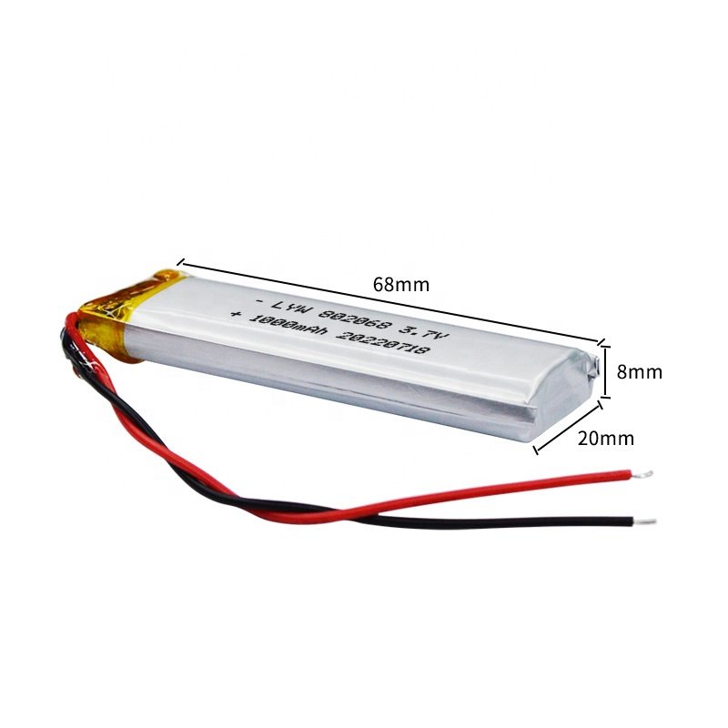 Factory Hot selling 802068 3.7V 1000mAh Polymer Lithium Battery Soft Pack Rechargeable Battery For Consumer Electronics