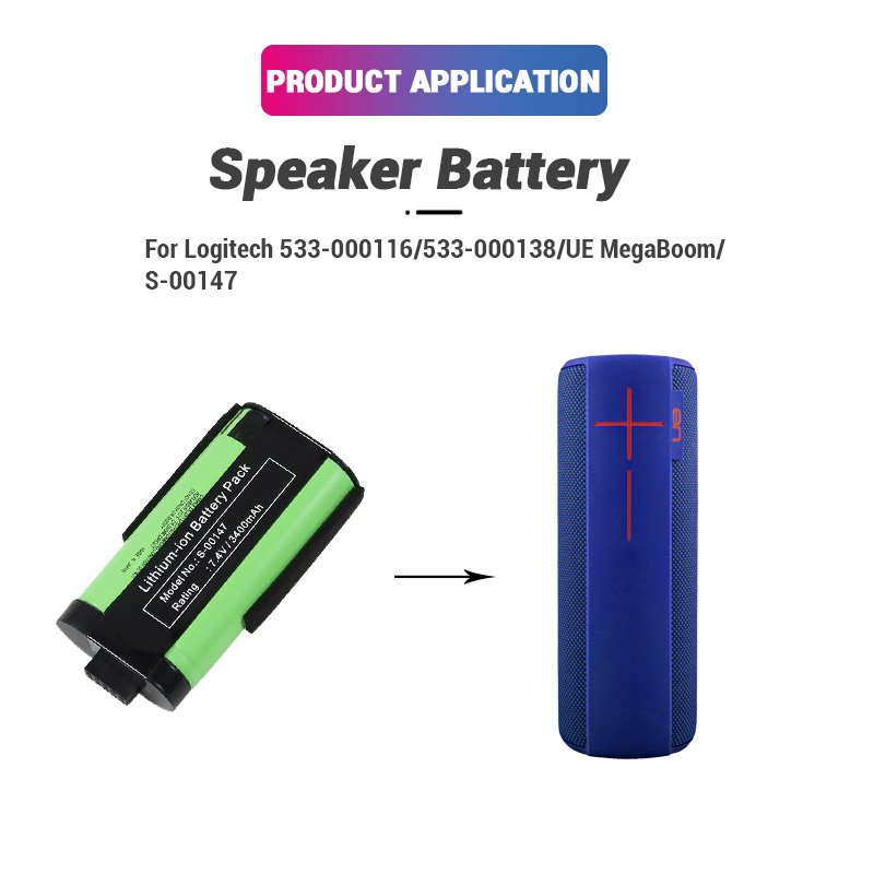 High Quality S-00147 Lithium ion 7.4V 3400mAh Li-ion Replacement 533-000116 533-000138 Battery For UE MegaBoom Speaker