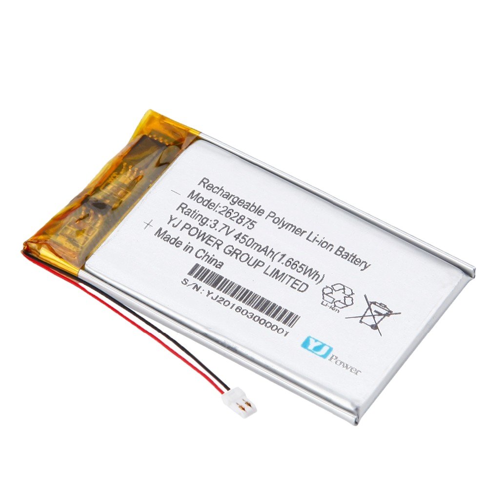 High quality lipo battery 3.7v 262875 450mAh lithium ion battery 3.7v rechargeable lithium battery for wireless products