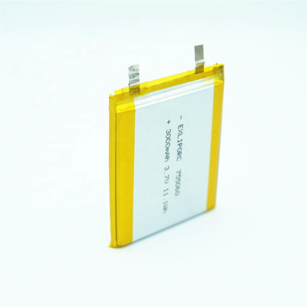 EXLIPORC 755060 3000mAh 3.7V Rechargeable Lithium ion Polymer Battery Lipo Battery