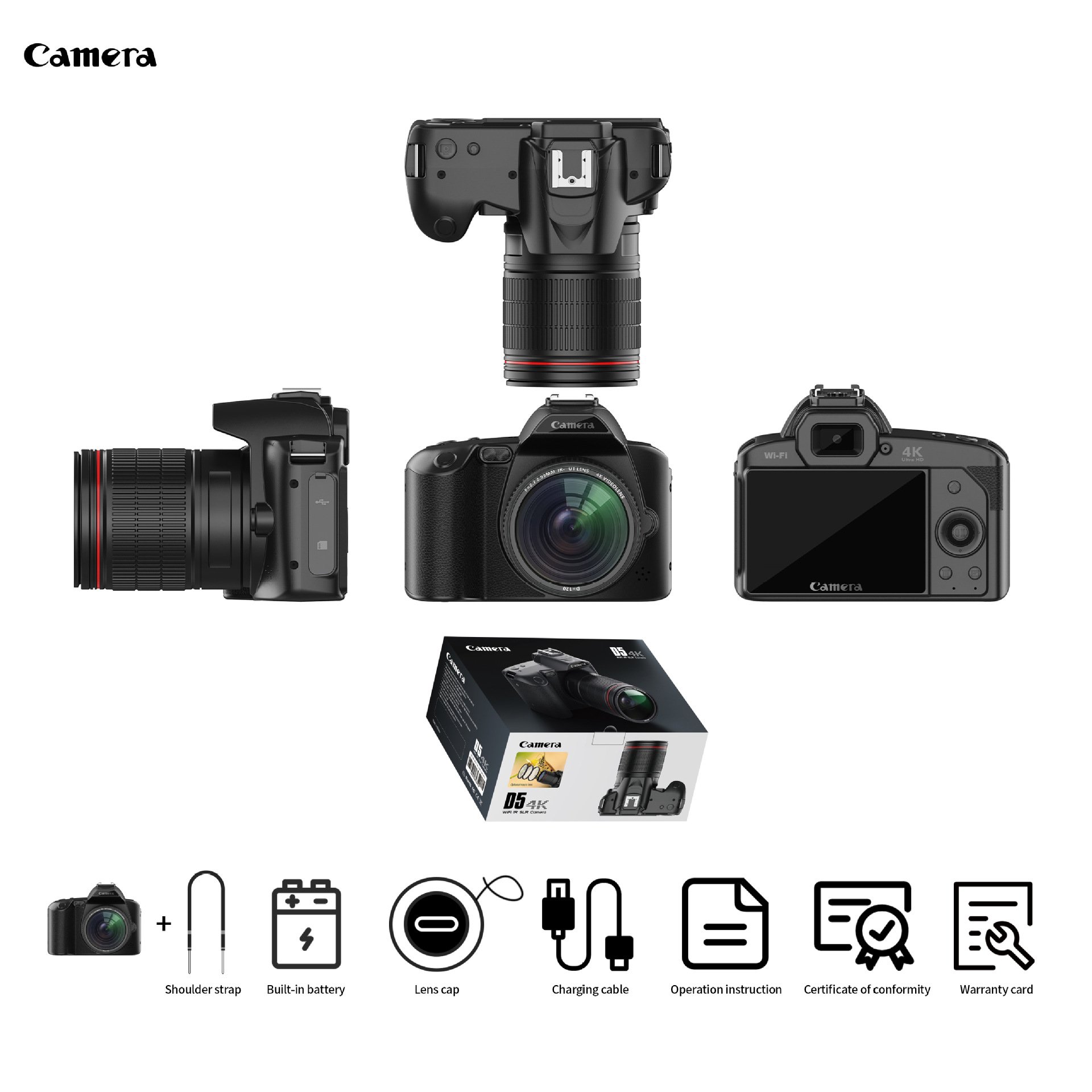 Factory OEM ODM New 16X Zoom 64 MP Wifi 4K HD Night Vision Digital DV Camera Professional