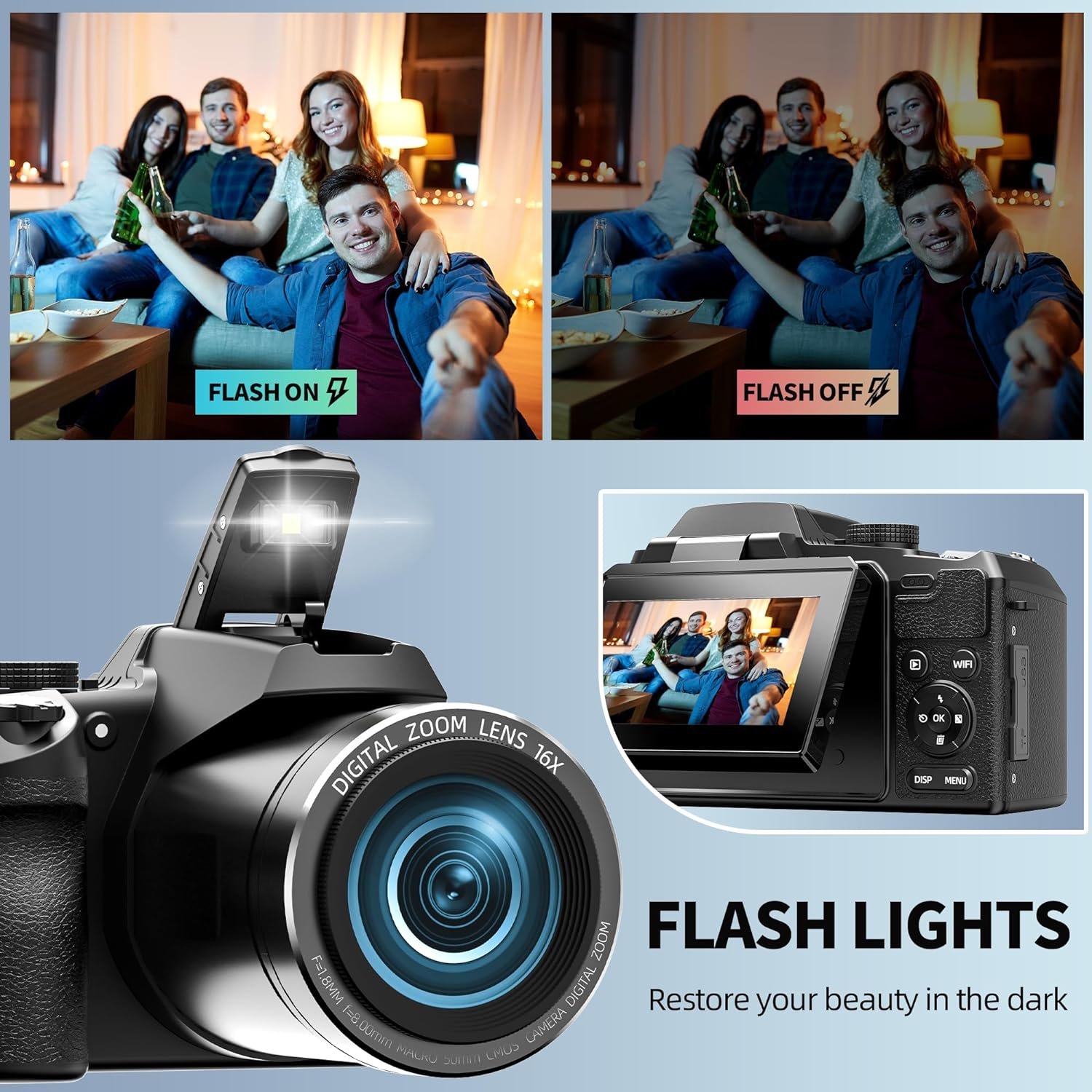 NBD Dslr Beginner Compact Cheap Vlogging Youtube Point Shoot 4k 48mp 16x Digital Photography Cameras