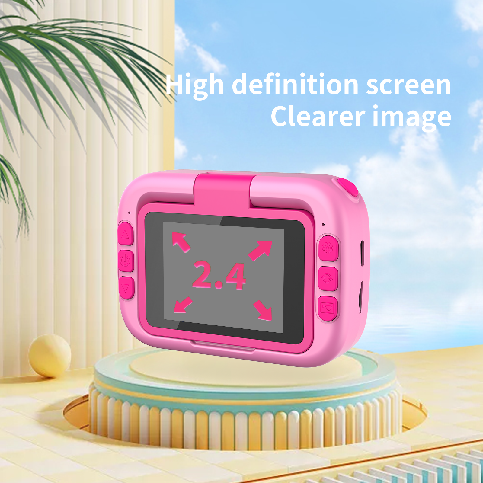 1080P Kids Camera with Flip-up Lens for Selfie & Video, 32GB SD Card Included, 2.4" Screen Camera Toy Birthday Party as Gift-D1