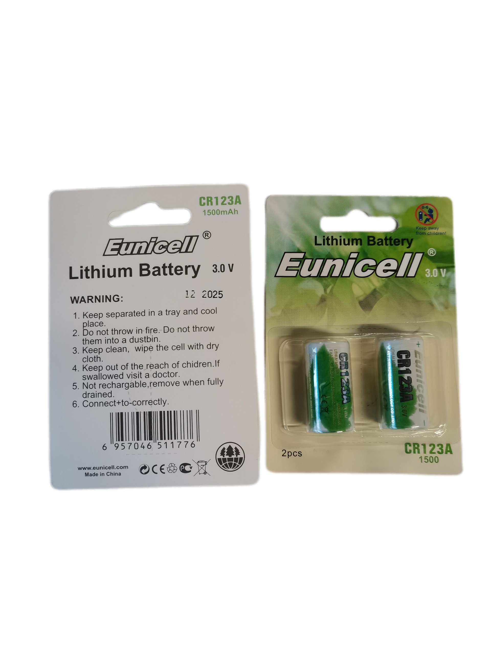 Limno2 Battery 3 Volt Cr123A Cr17335 1500mAh 3V Lithium Battery CR123A Cylindrical Battery