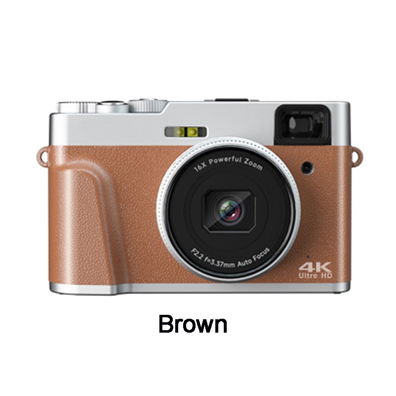 Portable Digital Photo Camera HD Anti-Shock Security Compact Camera 4k Black brown Element Fluorescent Focus USB Flash