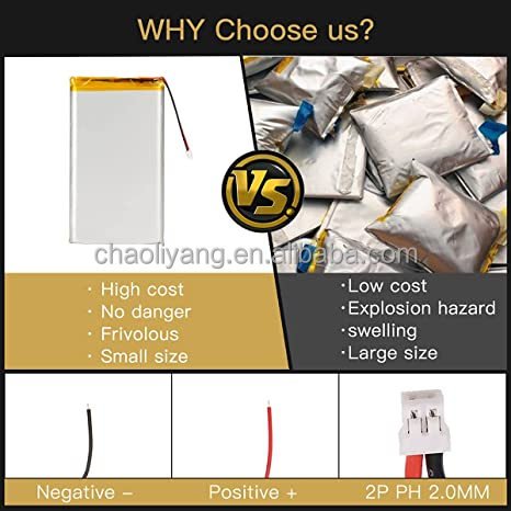3.7V 800mAh Li-Ion Battery 703040 Lithium Polymer Rechargeable Battery Pack For Speaker and Wireless Device