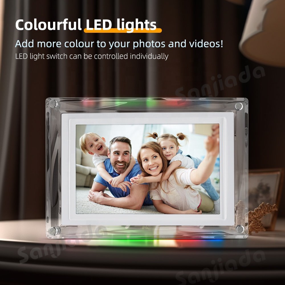 5 Inch Digital Picture Frame 4G Memory, Acrylic Video Frame with 1500mAh Built-in Battery, Perfect for Home Decor and Warm Gifts