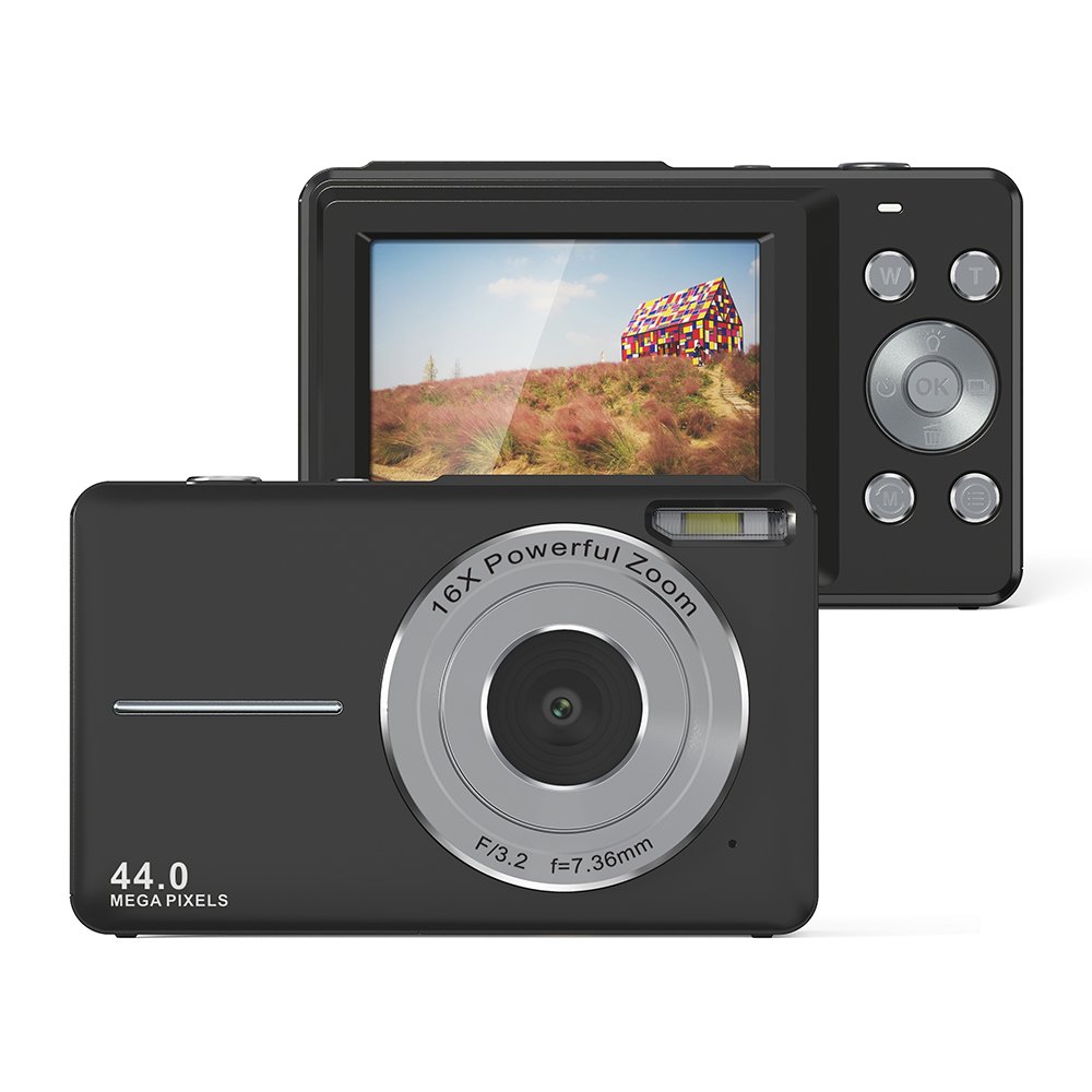 Digital Camera 2.7K Ultra HD Mini Camcorder 44MP 2.7 Inch LCD Screen Rechargeable Students Compact Record Vlogging Camcorders