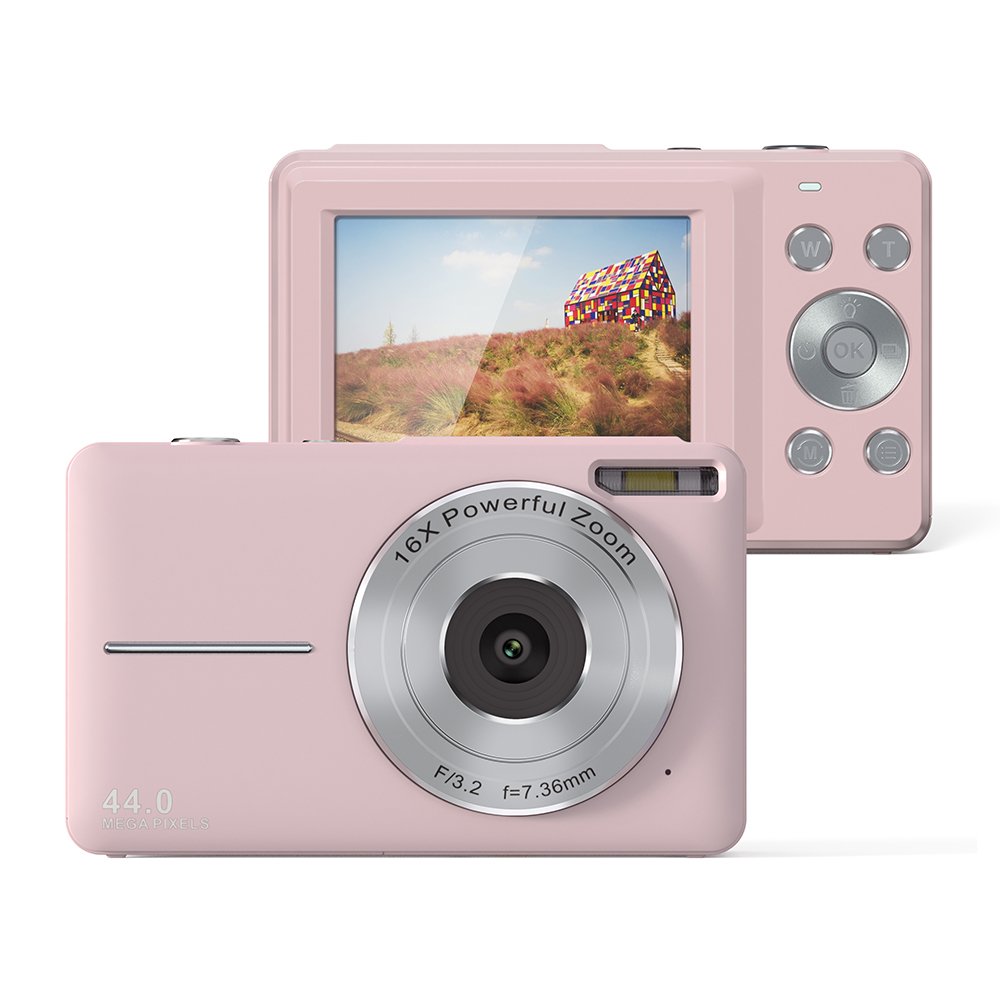 Digital Camera 2.7K Ultra HD Mini Camcorder 44MP 2.7 Inch LCD Screen Rechargeable Students Compact Record Vlogging Camcorders