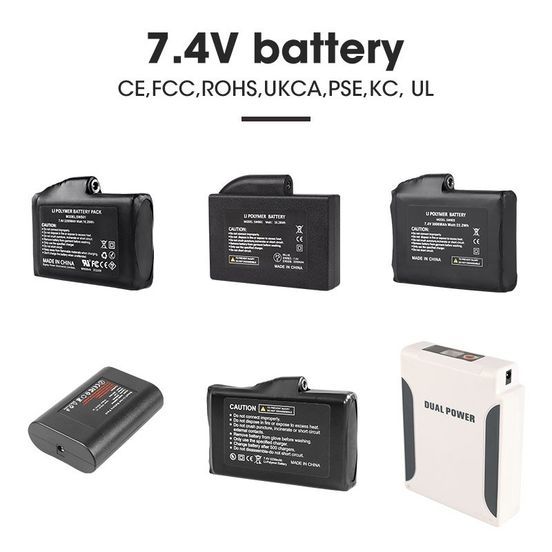 Customized 7.4V 2200mAh Rechargeable Savior Stock Digital Battery Packs Lithium Ion Batteries