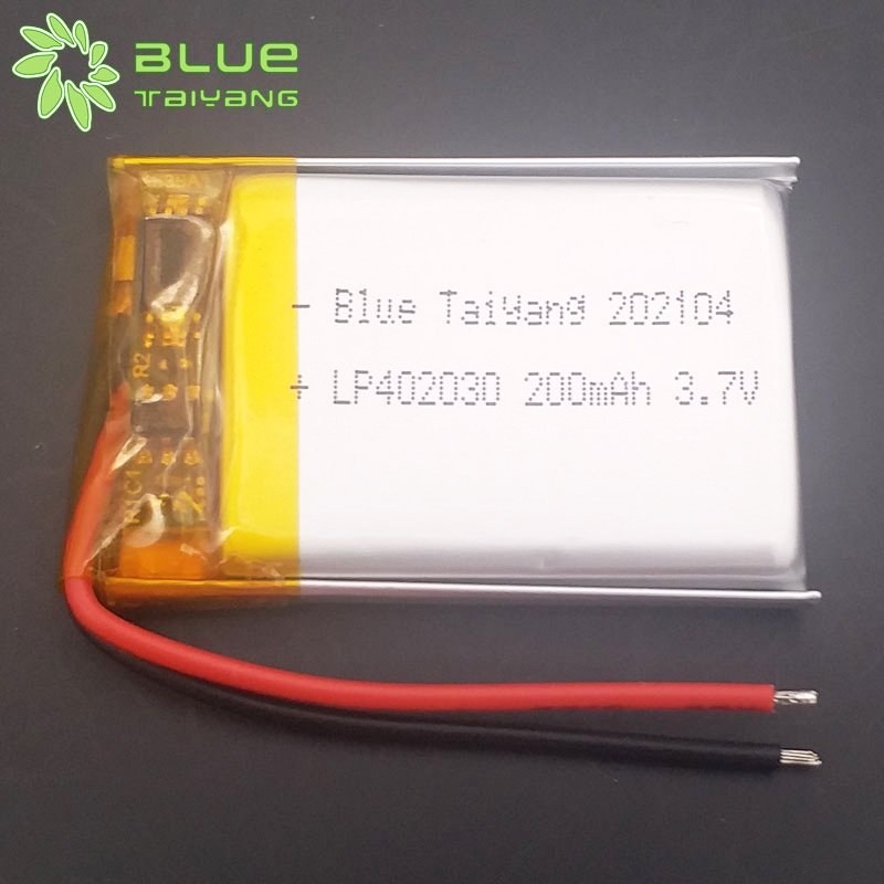 Blue Taiyang 402030 li-polymer battery 200mah batterie au lithium 3.7v 200mah 0.74wh