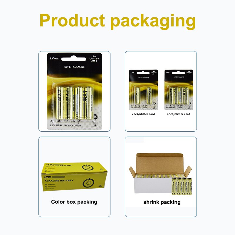 KC approval OEM high capacity alkaline dry battery 1.5V LR6 AA Alkaline battery long lasting for hand held games digital camera