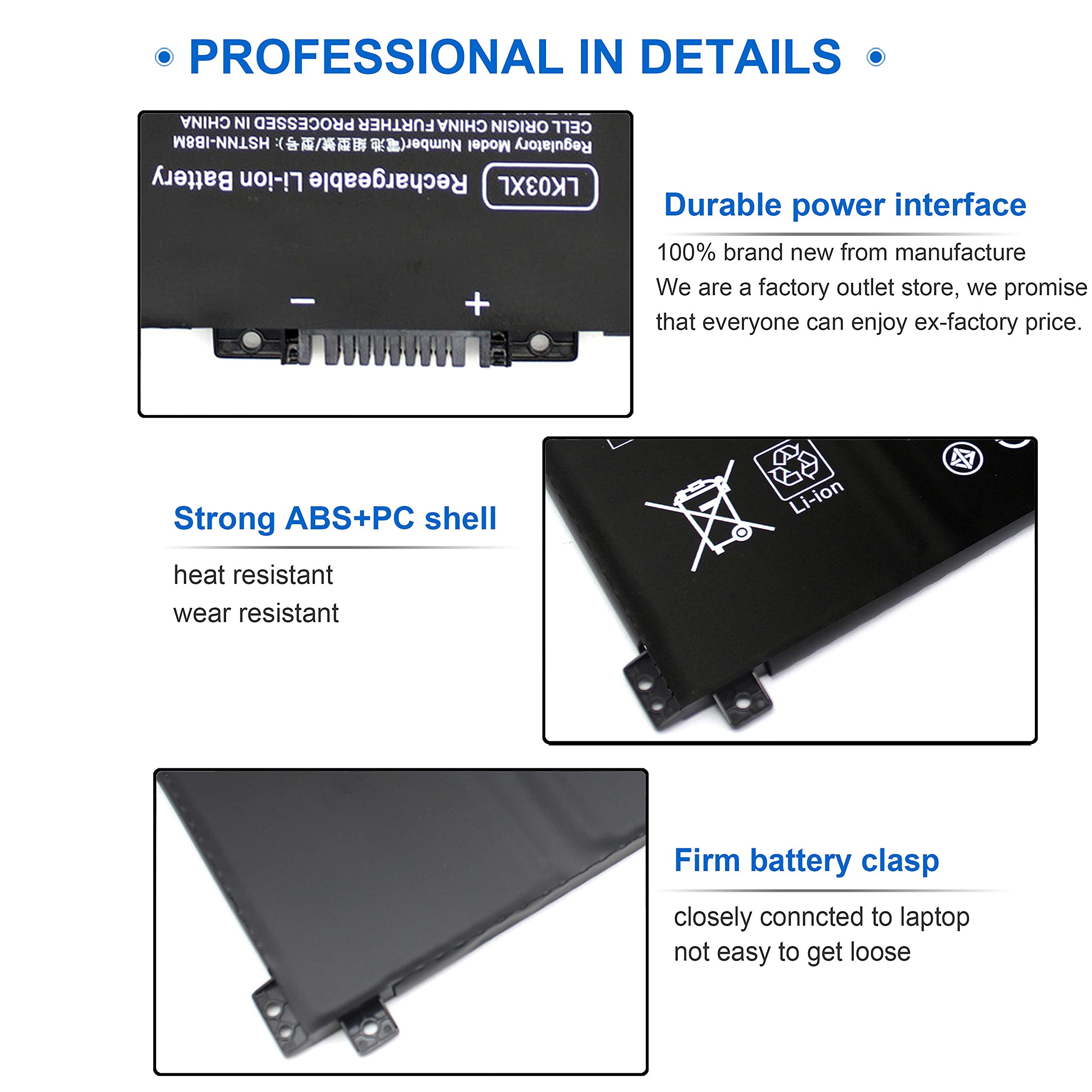 LK03XL L09281-855 916814-855 Laptop Batteries Lithium ion battery for HP Envy X360 15m-cn0xxx 15m-bp1xx