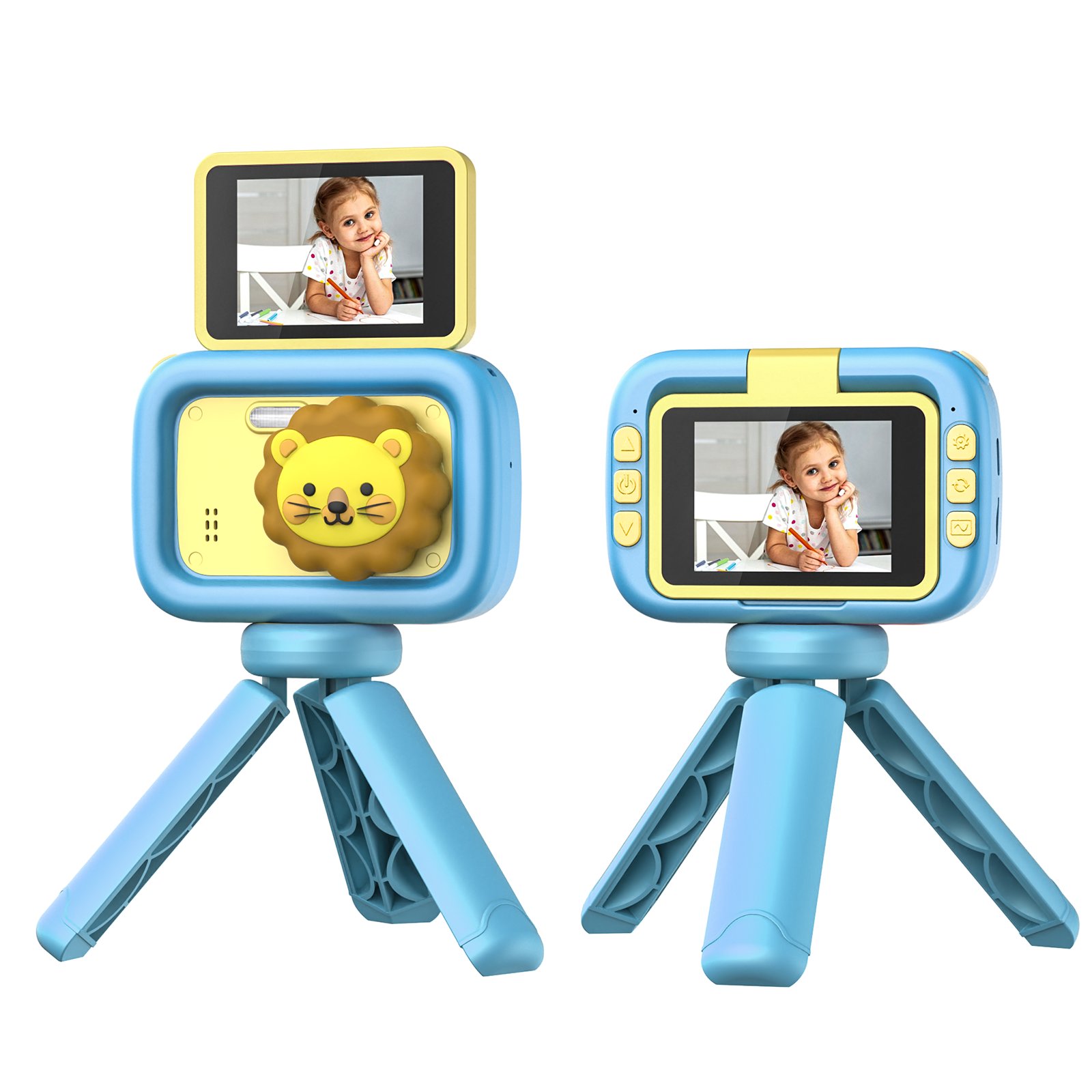 latest 180 degree flip screen built in games cute and fun kids digital camera 48MP 1080P children's toy mini vlog camera