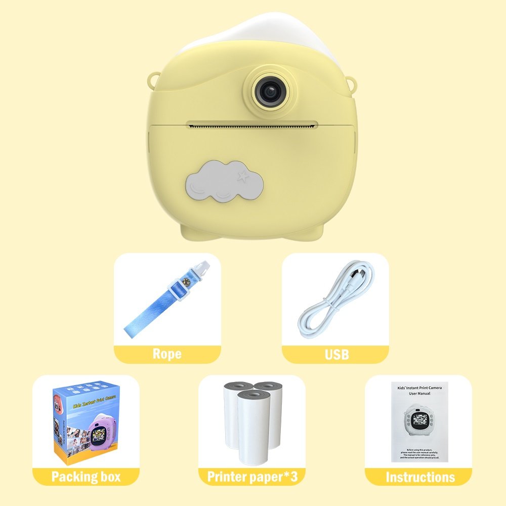 Children Gifts For Kids 1080p HD Mini Camera With Thermal Photo Paper Rechargeable Digital Camera Children Instant Print Camera