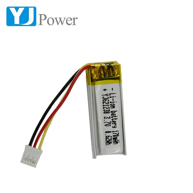Small 3.7v 621230 170mAh lithium polymer battery for hair removal instruments