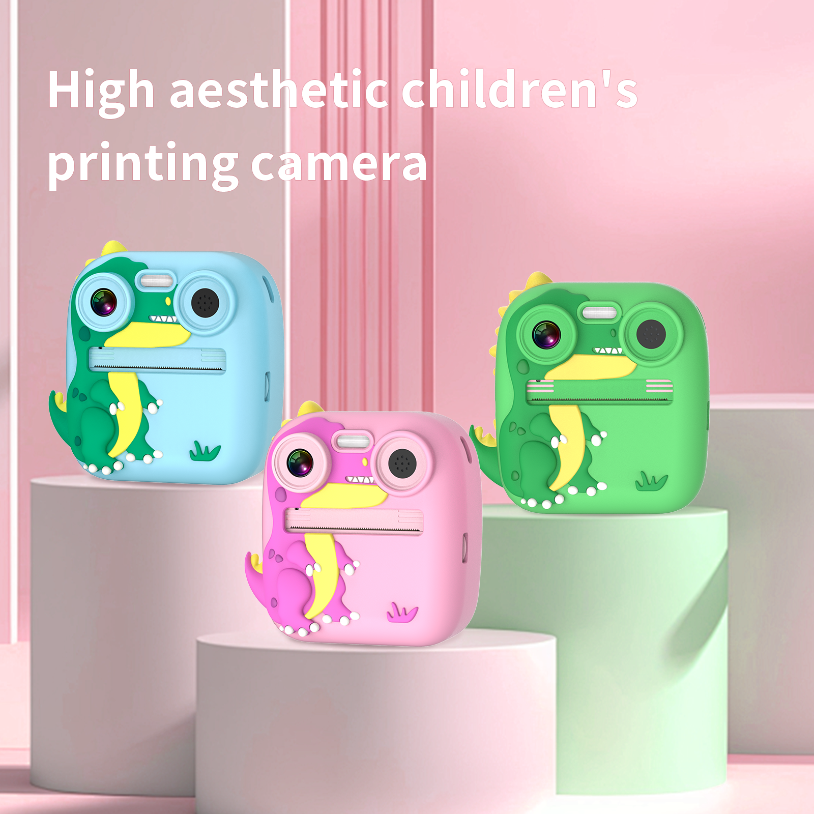 customized silicone case front and back dual lens Children's Photo Camera Cute Fun Toys Digital Instant print Camera For Kids