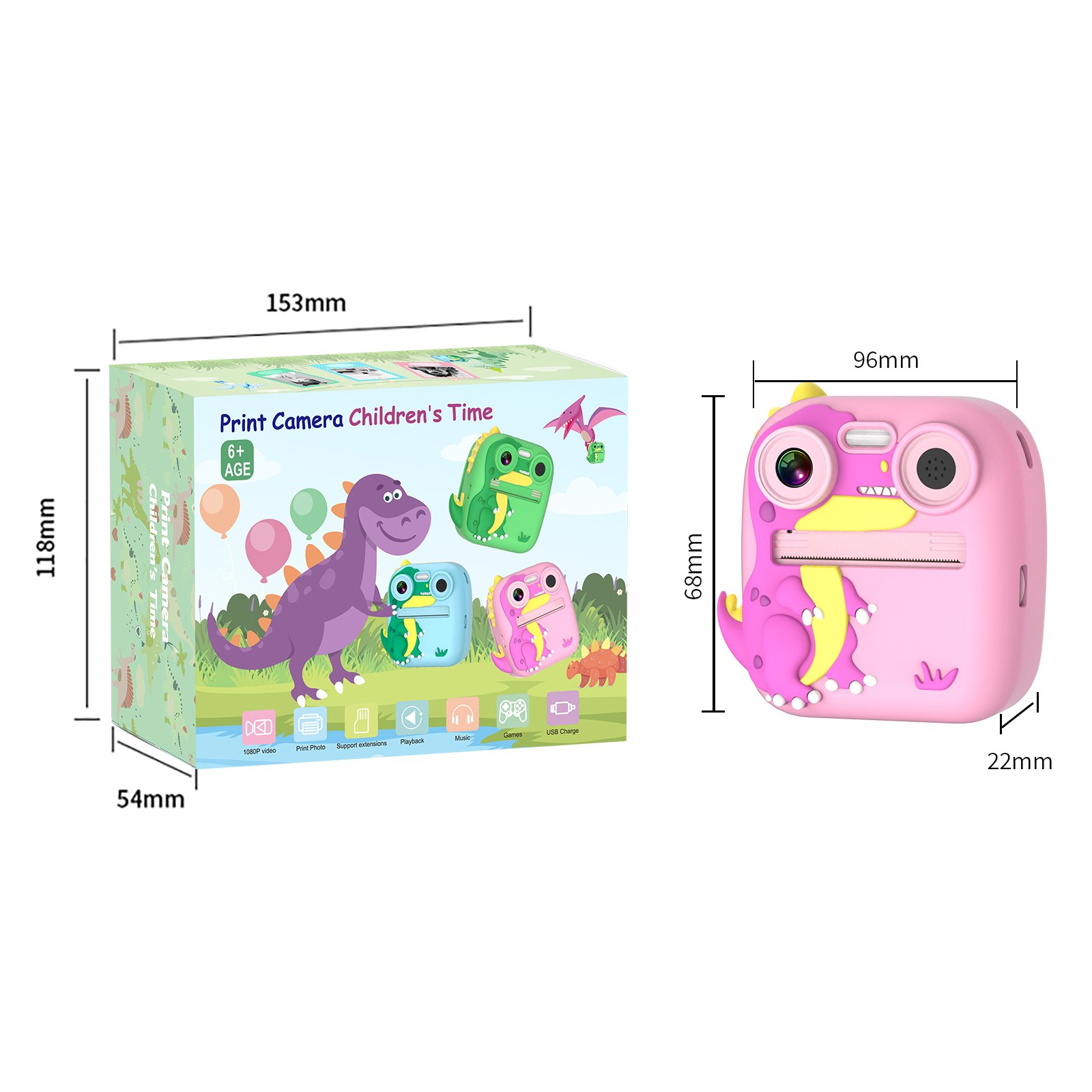customized silicone case front and back dual lens Children's Photo Camera Cute Fun Toys Digital Instant print Camera For Kids