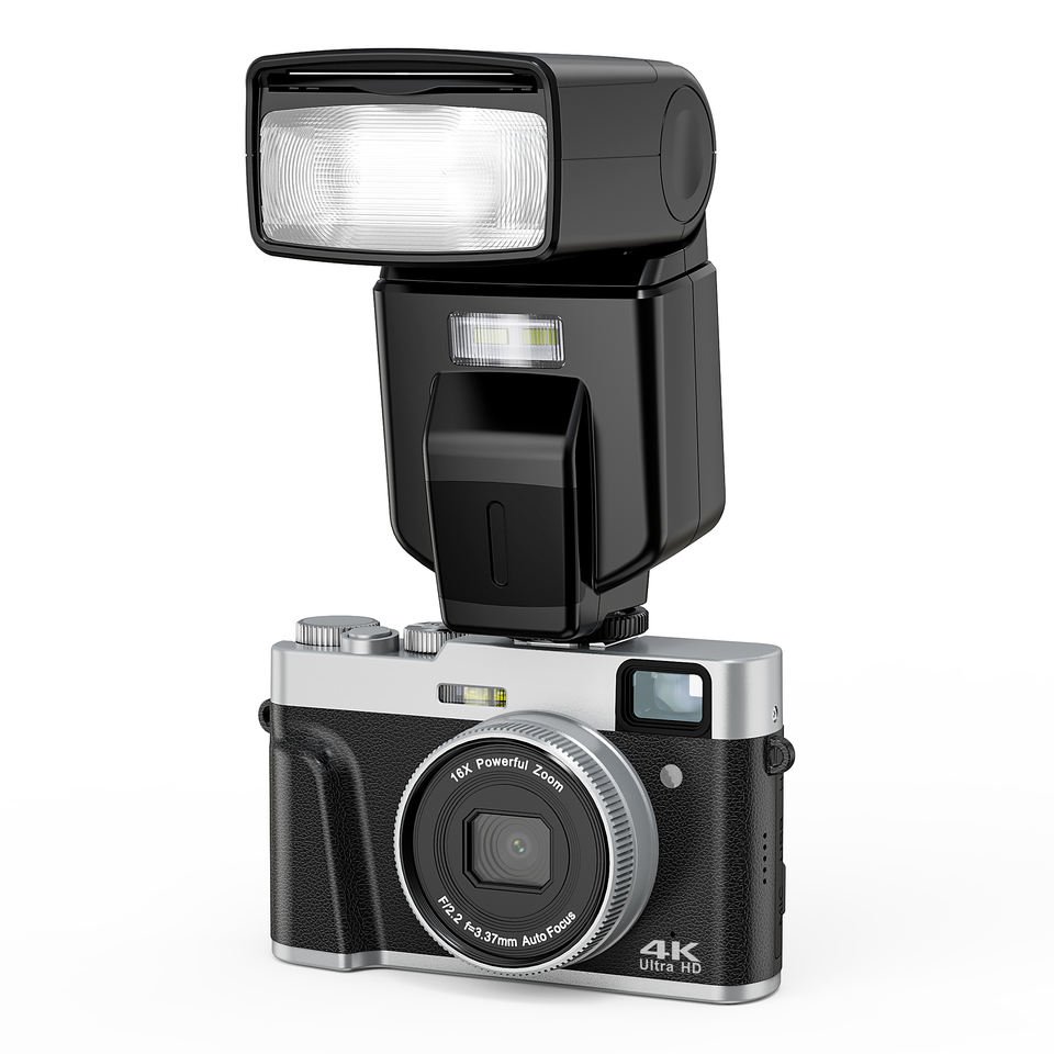 Auto Focus 48MP CMOS Sensor Vlogging Camera Anti-Shake 16X Zoom Travel Portable 4K Digital Video Camera for YouTube