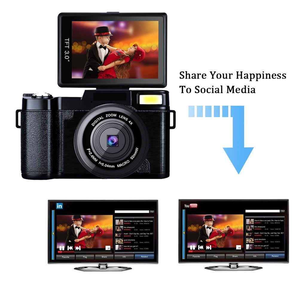 Shenzhen Good Supplier High Definition 30MP 2.7K 3.0" Photo Digital Camera with Wide Angle Lens