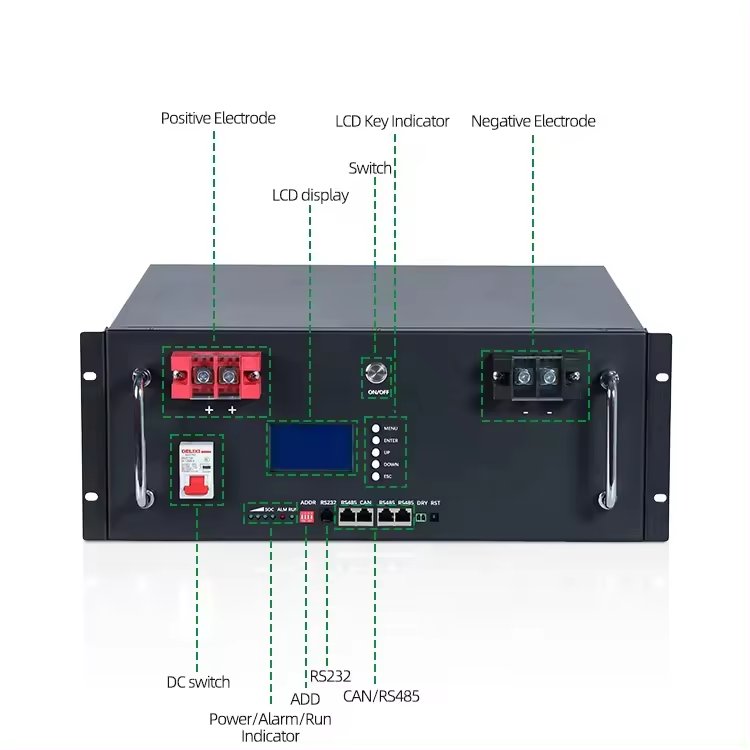 48V Solar Rechargeable Inverter Battery with BMS Lithium ion Phosphate Cell Pack 51.2V 100Ah 200Ah 5kw 10kw LiFePO4 Battery