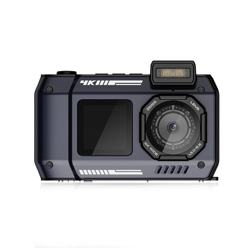 2025 New Arrival 48M Dual Screen 2500mAh Waterproof Digital Camera 65MP 4K action camera for Christmas