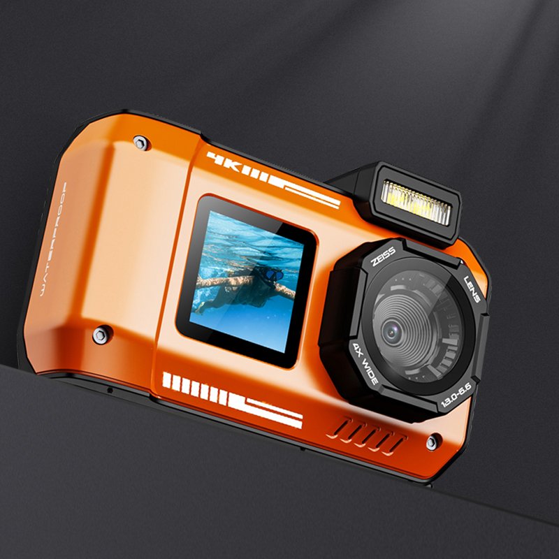 2025 New Arrival 48M Dual Screen 2500mAh Waterproof Digital Camera 65MP 4K action camera for Christmas