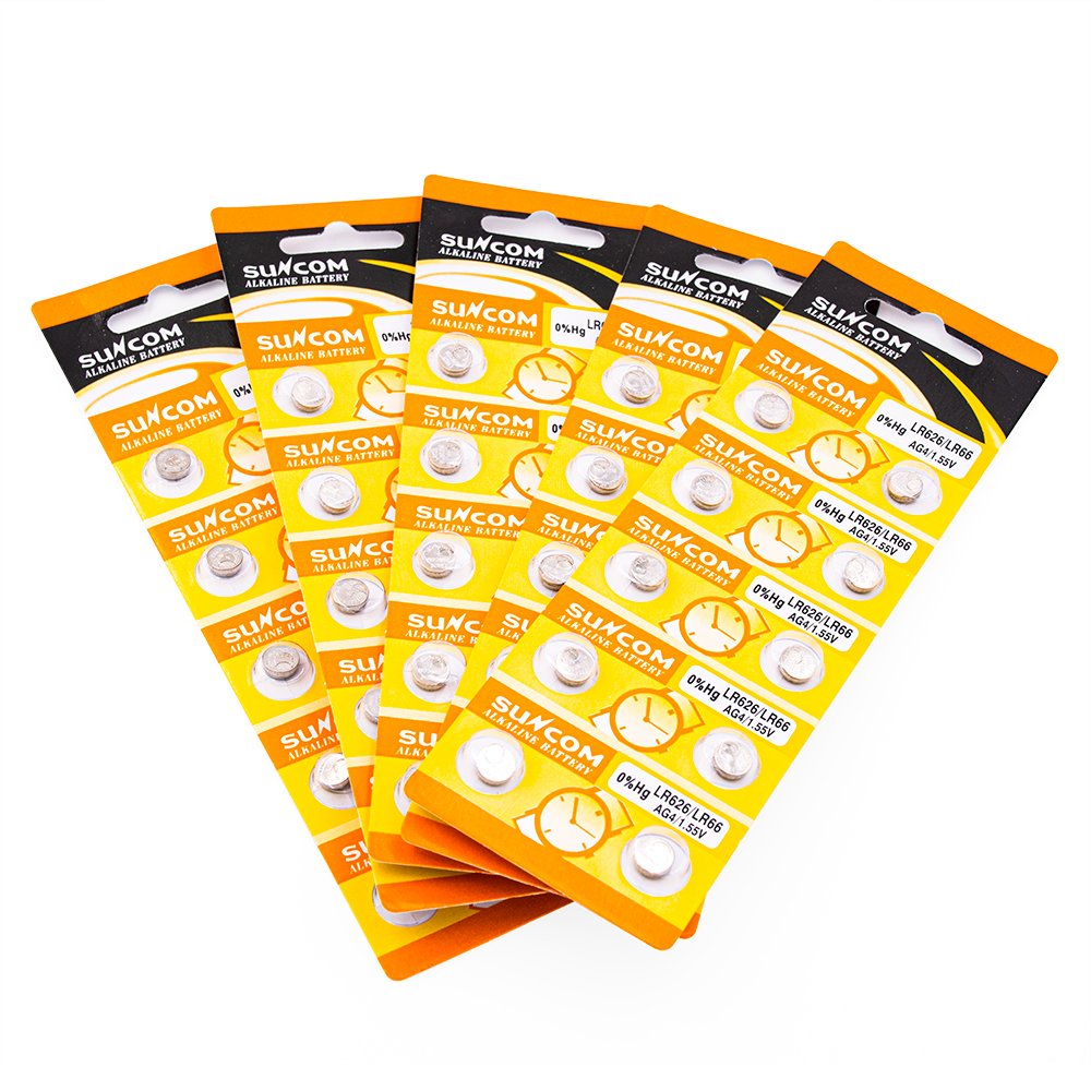 Hot Sale SUNCOM AG4 LR626 1.5V 155mAH Alkaline Button Battery For Digital Products