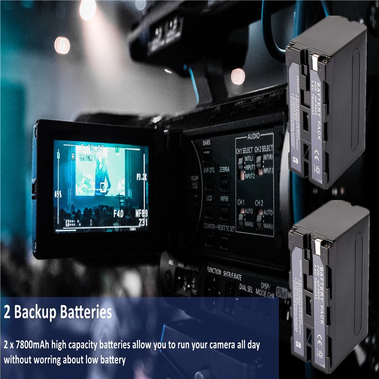JHTC NP-F970 7800mAh Battery For Sony NP-F550 NP-F770 NP-F750 NPF960 NPF970 Camcorder Batteries