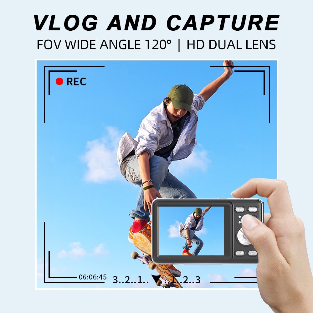 Single-Shot Hd Digital Camera 3 Inch 16x Face Recognition Mini Portable Hd Optical Anti-Shake Digital Camera