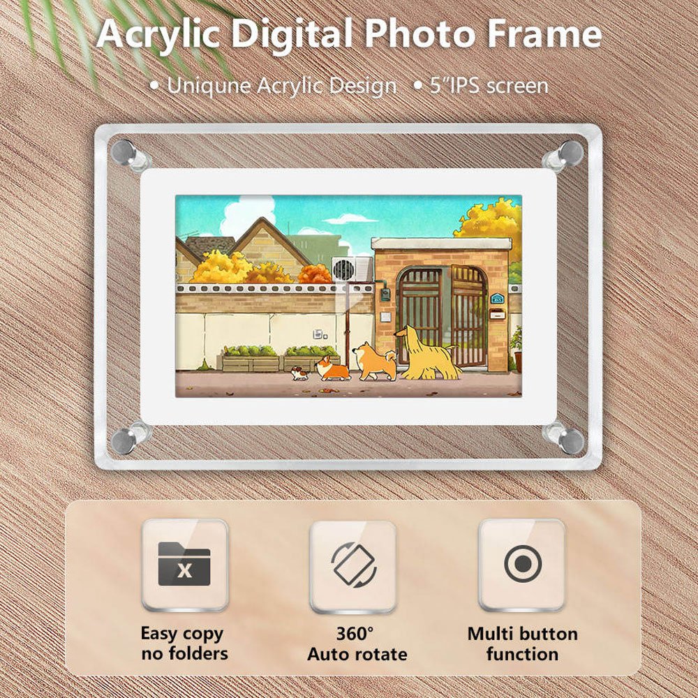5 inch 4GB IPS Screen smart touchscreen photo frame digital picture frame tft lcd IPS screen video digital photo frame