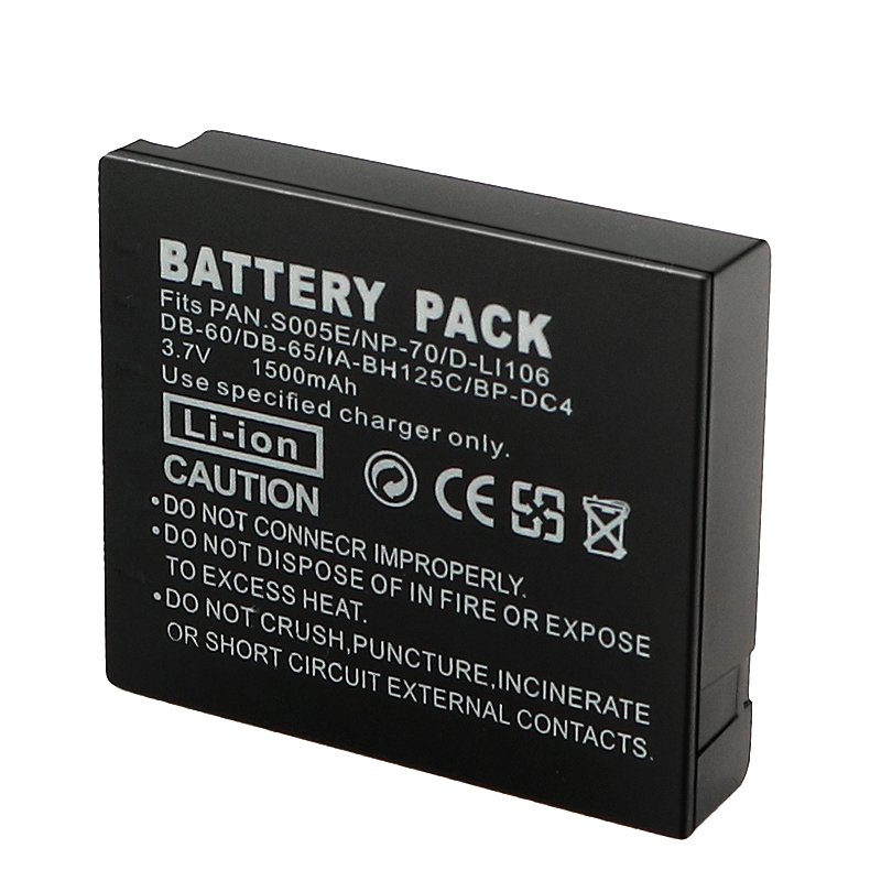 3.7V 1500mAh CGA-S005 S005E DMW-BCC12 CGA-S005E Battery for Pana CGA-S005E DMC-LX1 Lu mix DMC-FX07 DMW-BCC12