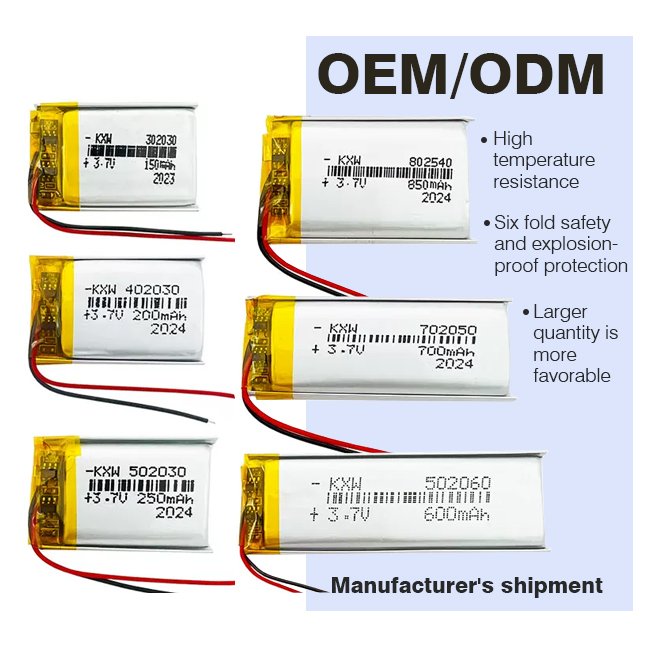 Hot Sale 3.7V 25mAh Lithium Polymer Rechargeable Battery 1000 Deep Cycle for Wearable Smart Watch Ultra Thin 3.7V