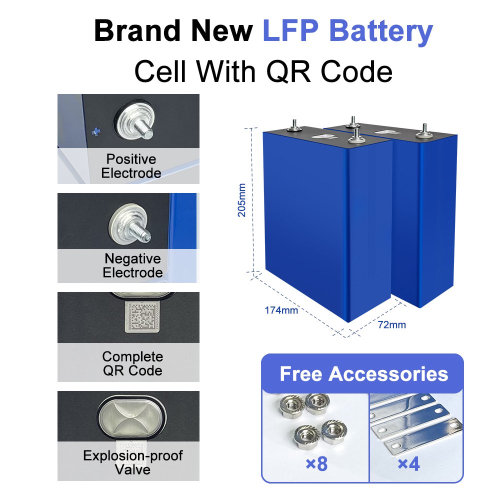 EU Stock Prismatic 3.2V lithium ion lfp lifepo4 cell 304Ah 305Ah 306Ah 320Ah 560Ah A Grade lifepo cells